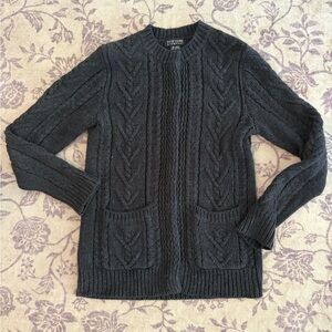Vintage New York & Company Black Knit Natural Fiber Sweater Cardigan